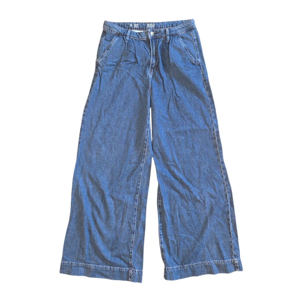a.n.a High-Rise Wide Leg Jeans Medium Wash Trouser Denim Size 12